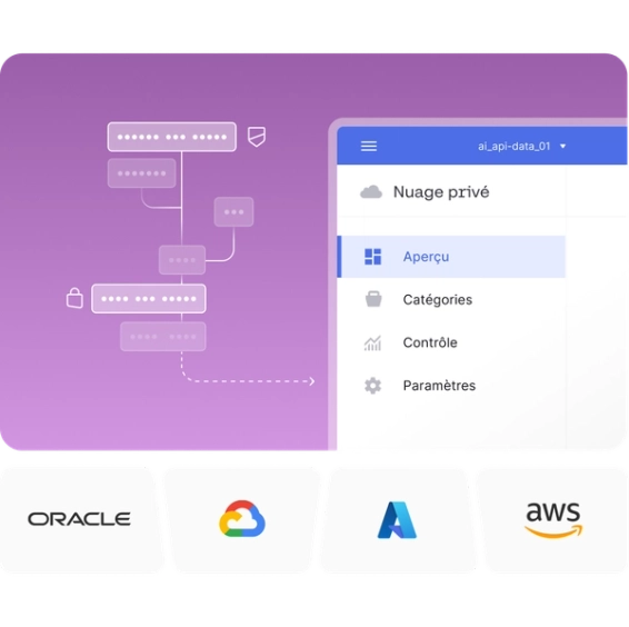 Visuel de l’interface utilisateur du cloud privé virtuel