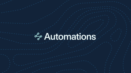 Abstract imagery with Automations logo