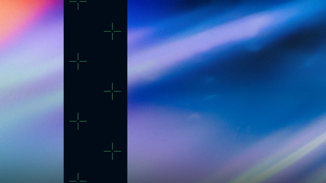 Cohere colors with black bar with crosshair shapes
