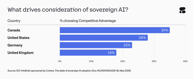 Chart depicting what drives consideration of sovereign AI. Accessible text included in body of article.