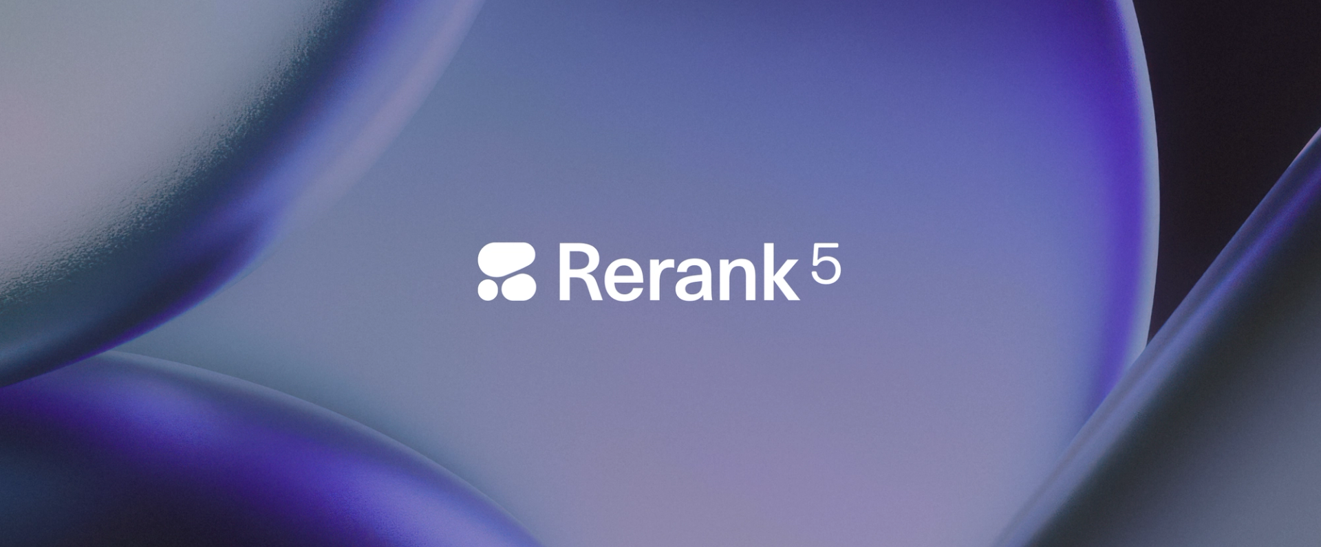 Rerank logo and text centered on a purple abstract background with smooth, rounded shapes.