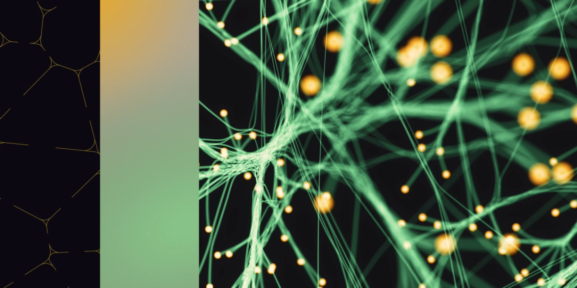 Green lines and black background