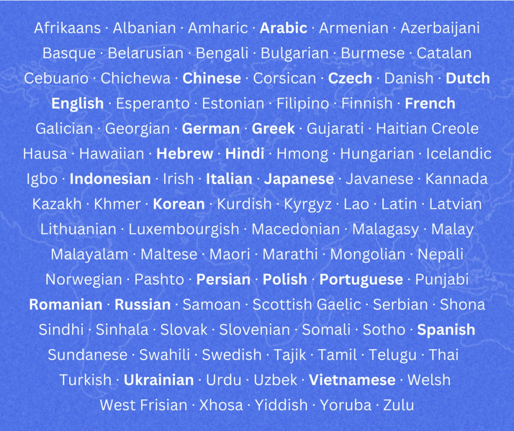Advancing the state-of-art for global languages diagram