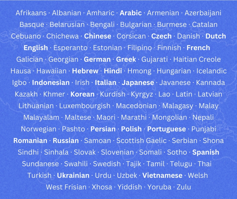 Advancing the state-of-art for global languages diagram