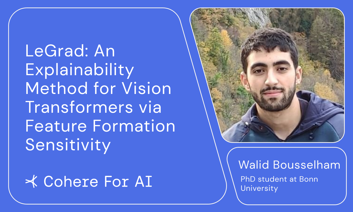 Cohere for AI -  Walid Bousselham - LeGrad: An Explainability Method for Vision Transformers via Feature Formation Sensitivity