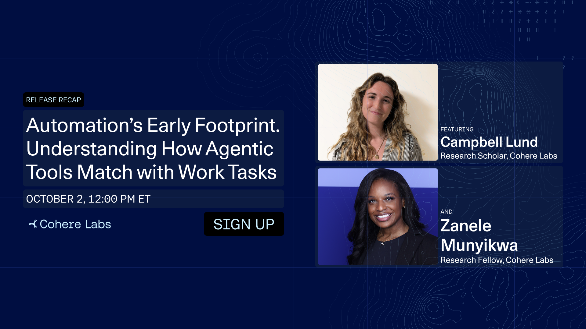 Campbell and Zanele will share insights from their analysis of the Agentic Task Ecosystem dataset.