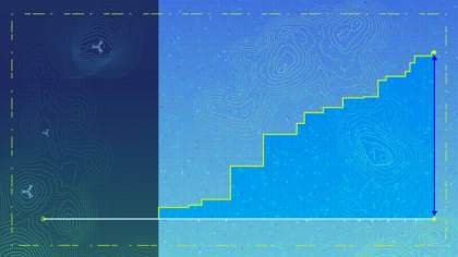 Abstract image of a climbing chart.