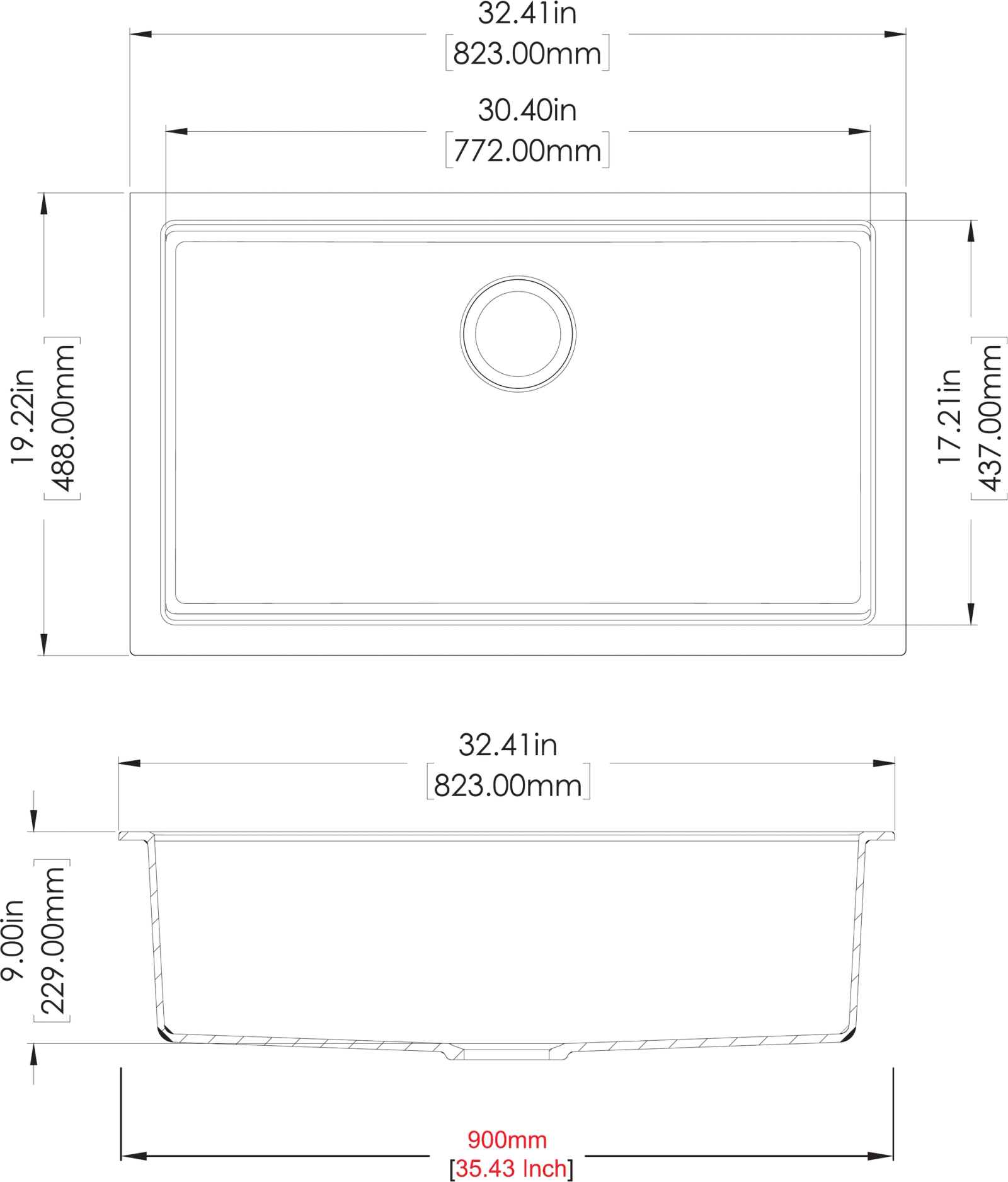 Lounge N 100 technical drawing