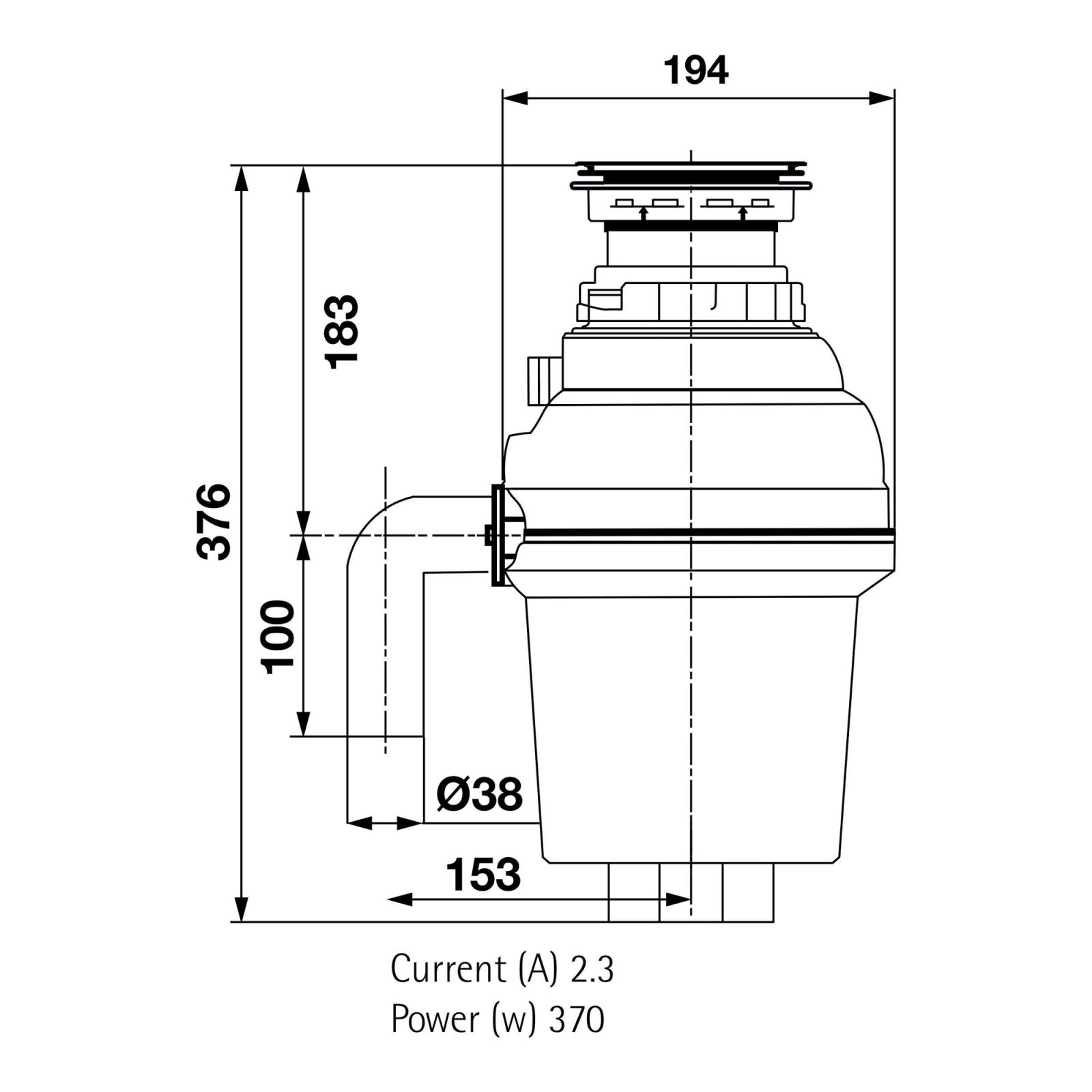 Food Waste Disposer 1-2 HP Heavy Duty