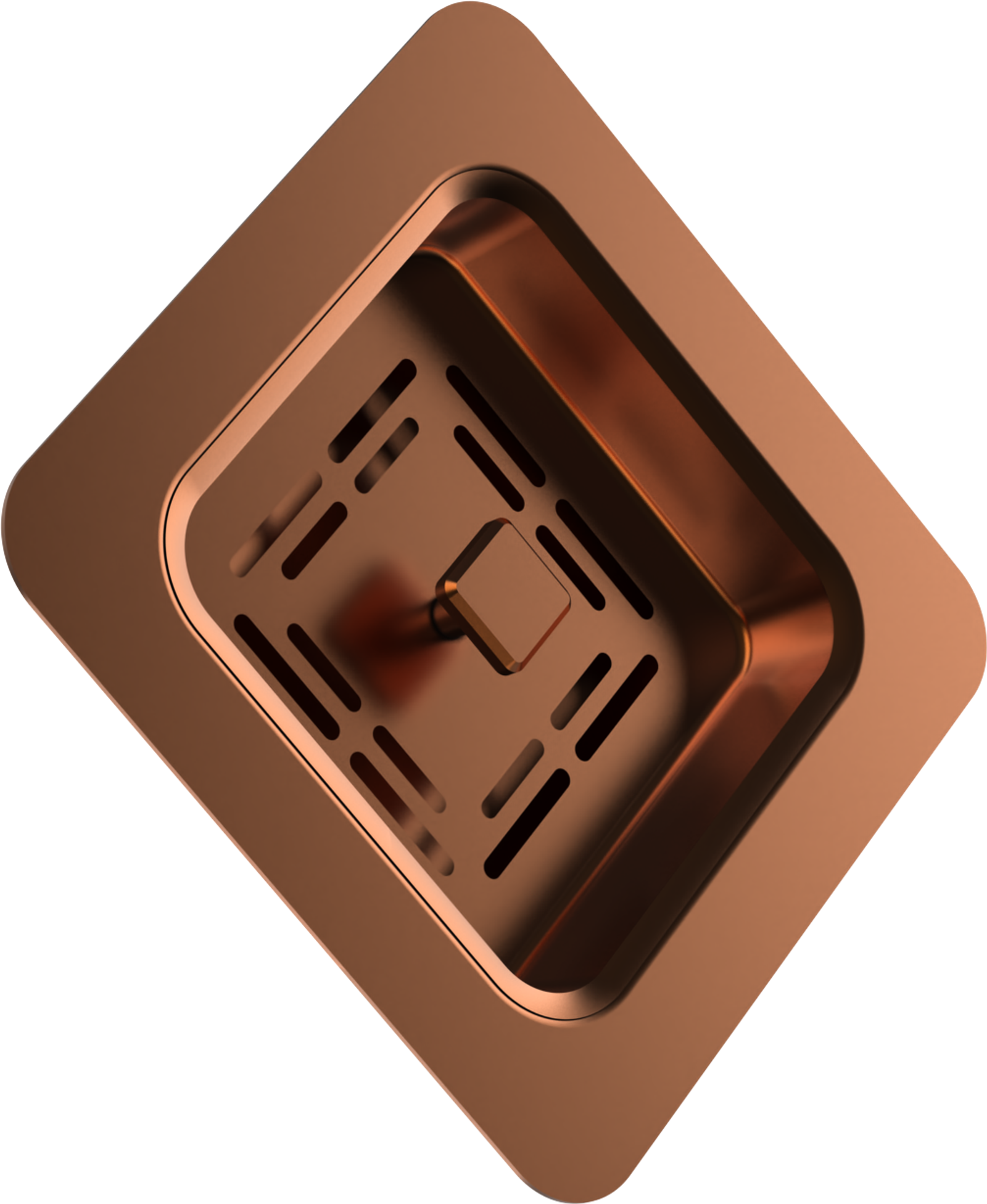 Carysil 304 Grade Stainless Steel Square Waste Coupling with Removable Waste Strainer Assembly, Corrosion-Resistant, Efficient Drainage System – Rose Gold PVD Finish