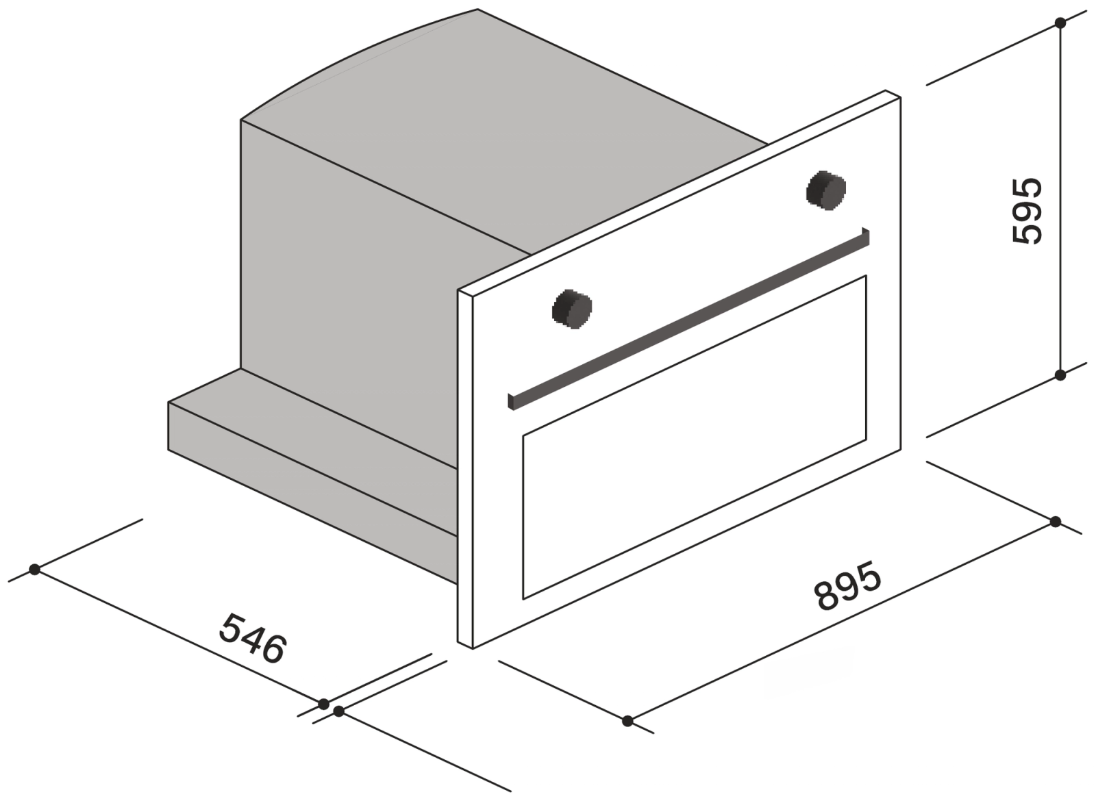 Eclipse Oven 90 cm technical drawing