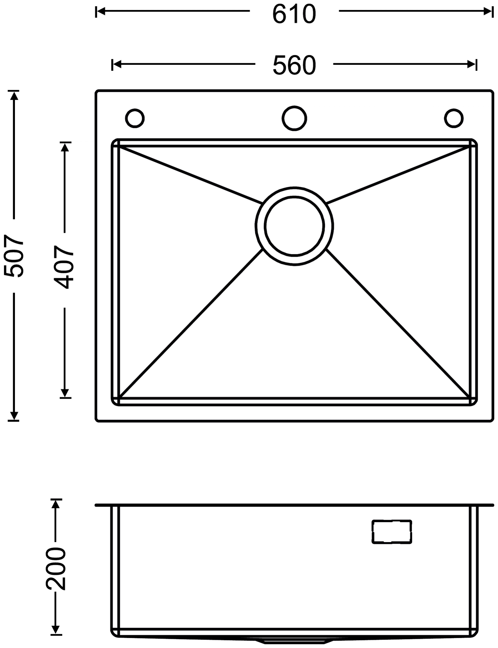 SS Workstation 610 technical drawing