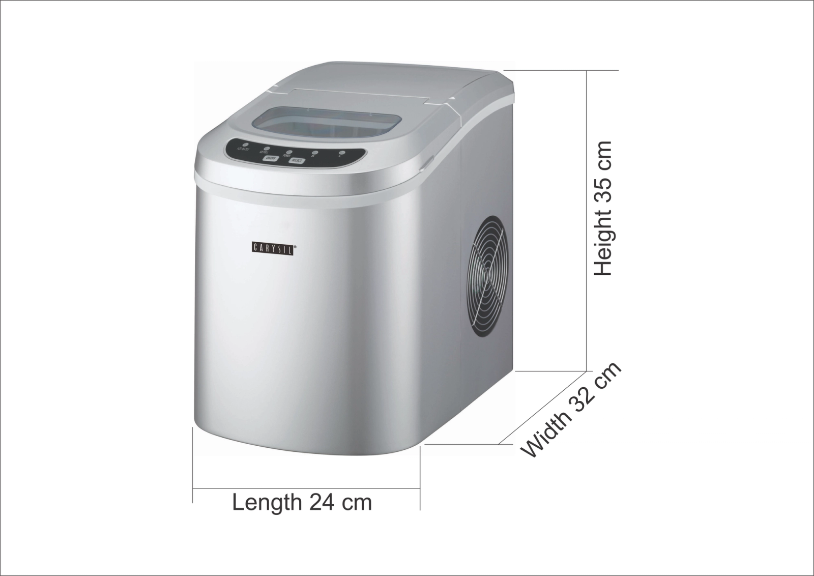 Carysil Joy Ice-maker technical drawing