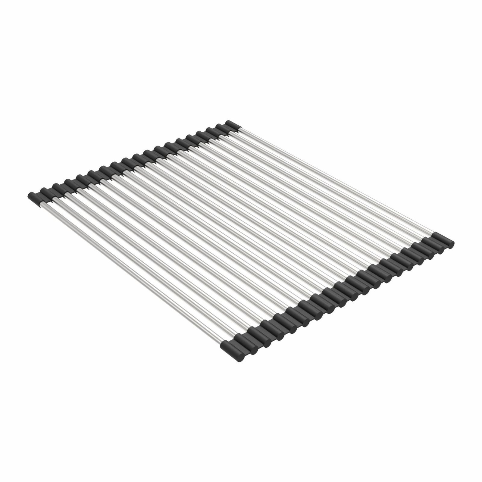 Carysil Fold Mat Roll Up Dish Drying Rack for Kitchen Sink, Multipurpose Stainless Steel Drainer, Heat Resistant, Anti-Slip, Anti-Rust, Space-Saving Drying Foldable Mat, 36.8×2.6×1.4 cm