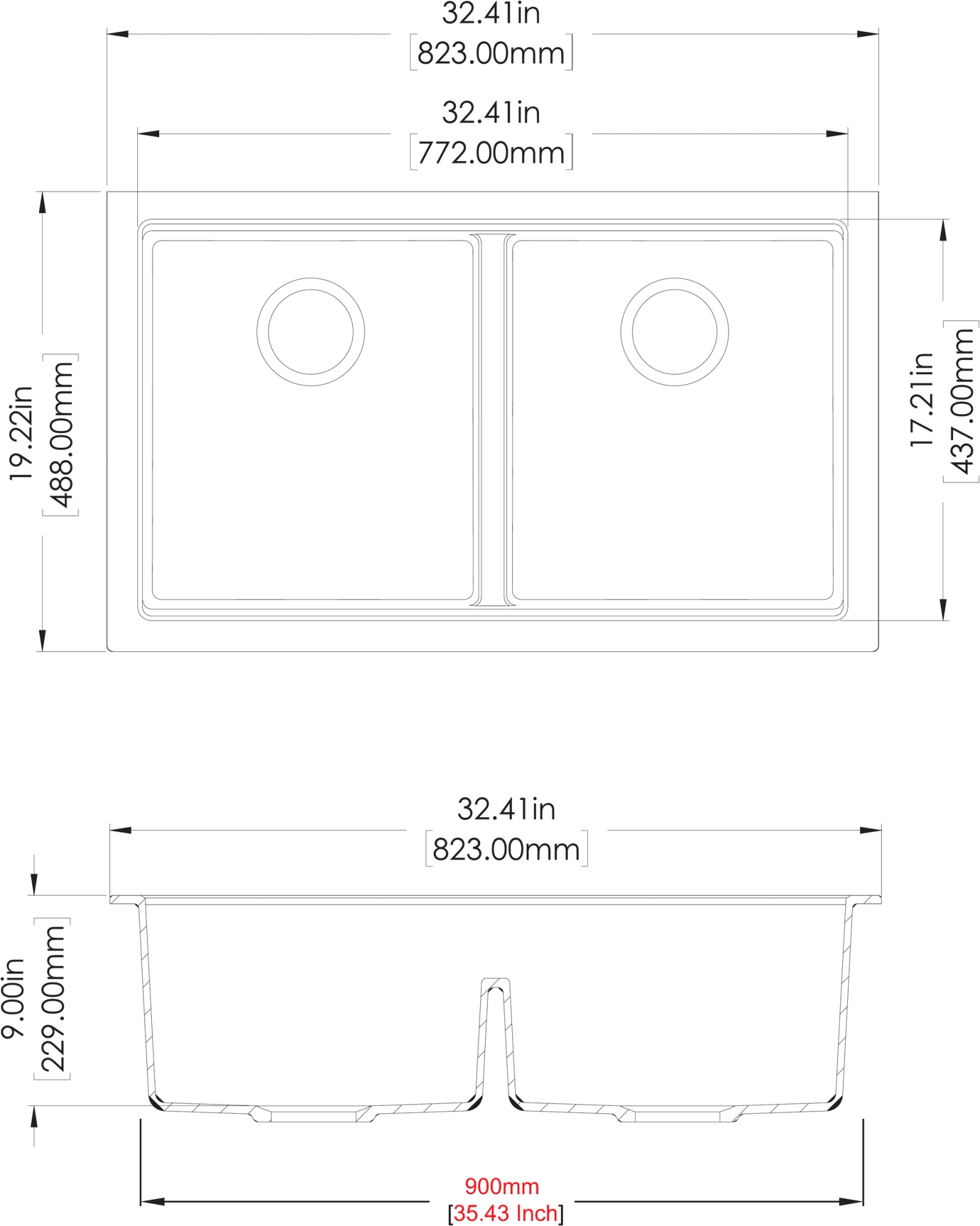 Lounge N 200 technical drawing