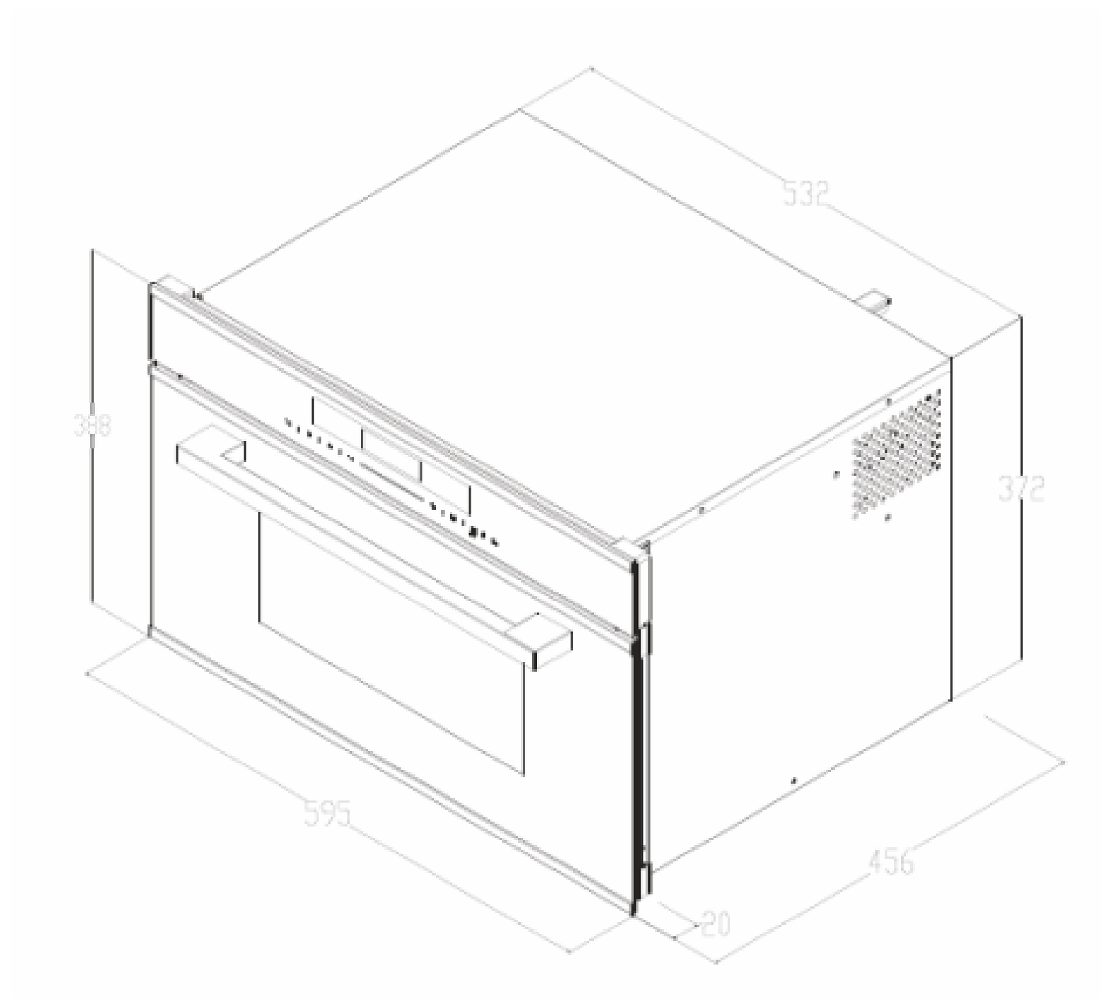 Linear 25 Microwave technical drawing