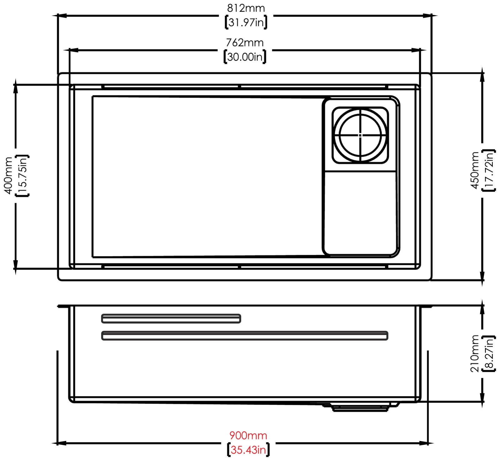 Atomic Workstation technical drawing