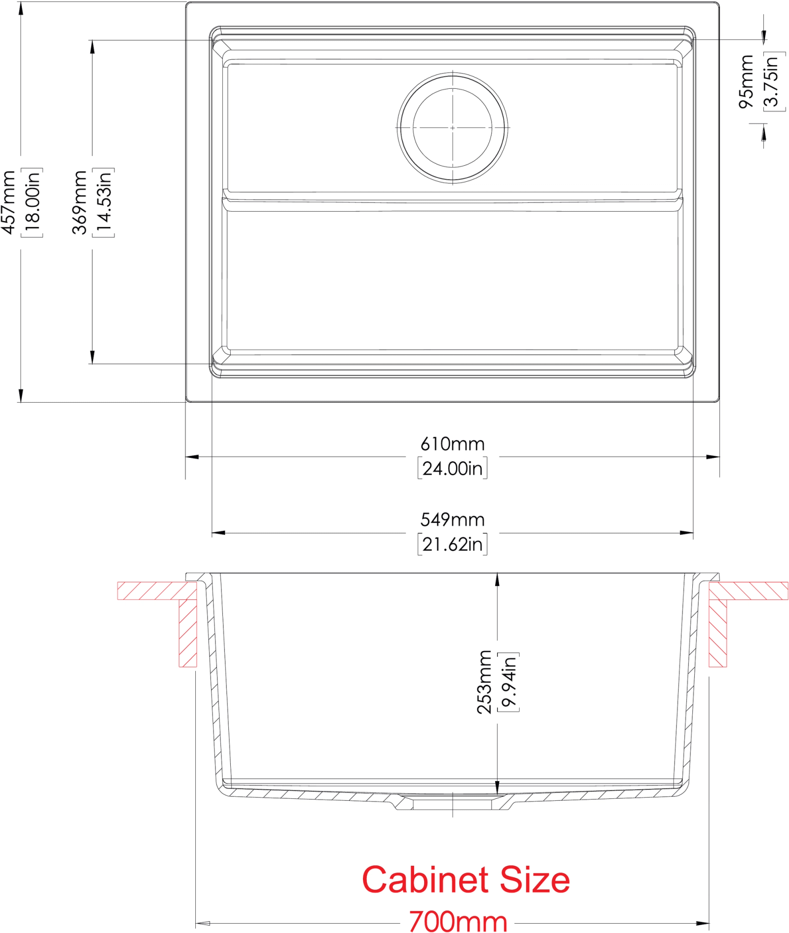 Harmony Big B technical drawing