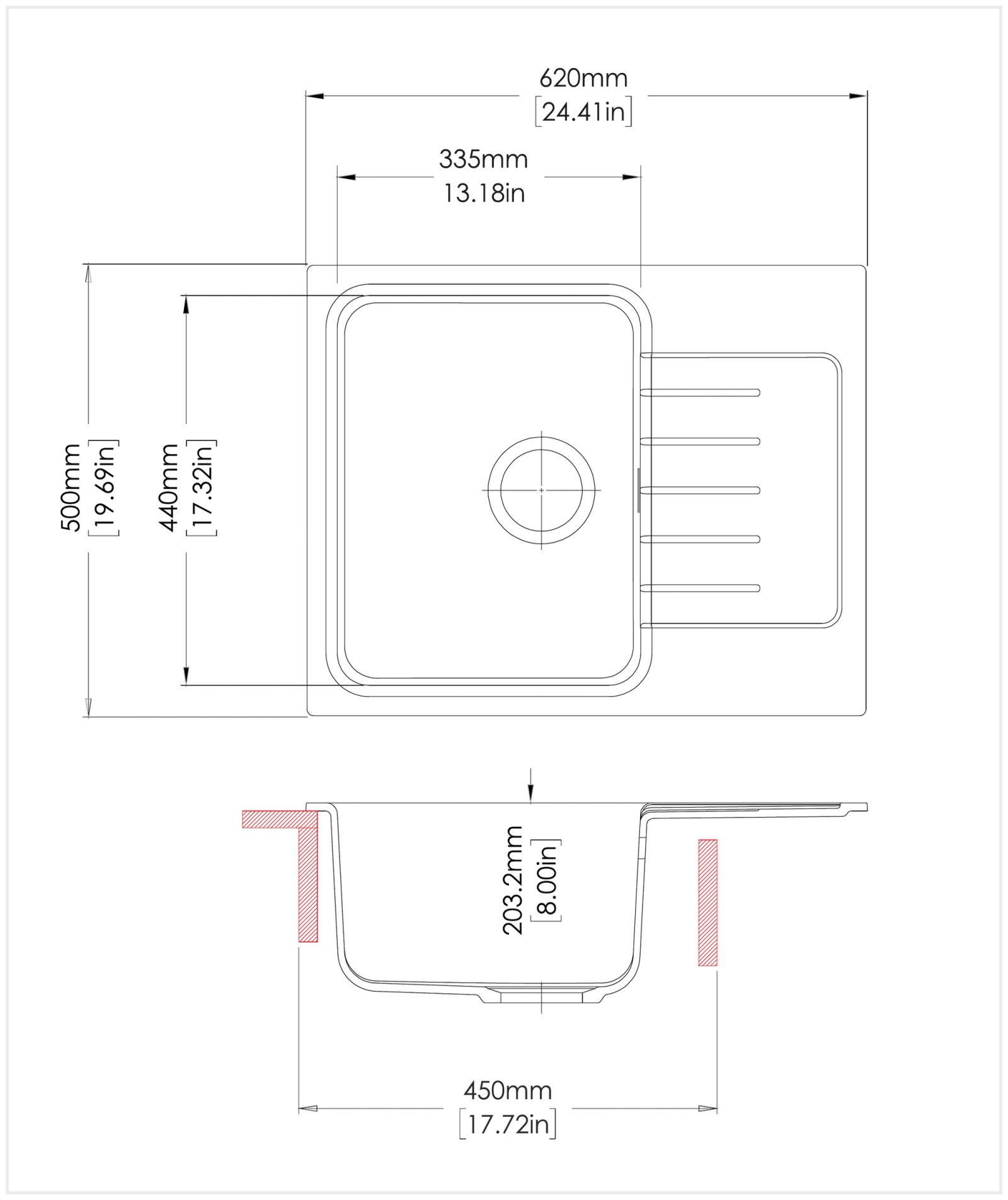 CX Serene D100N technical drawing
