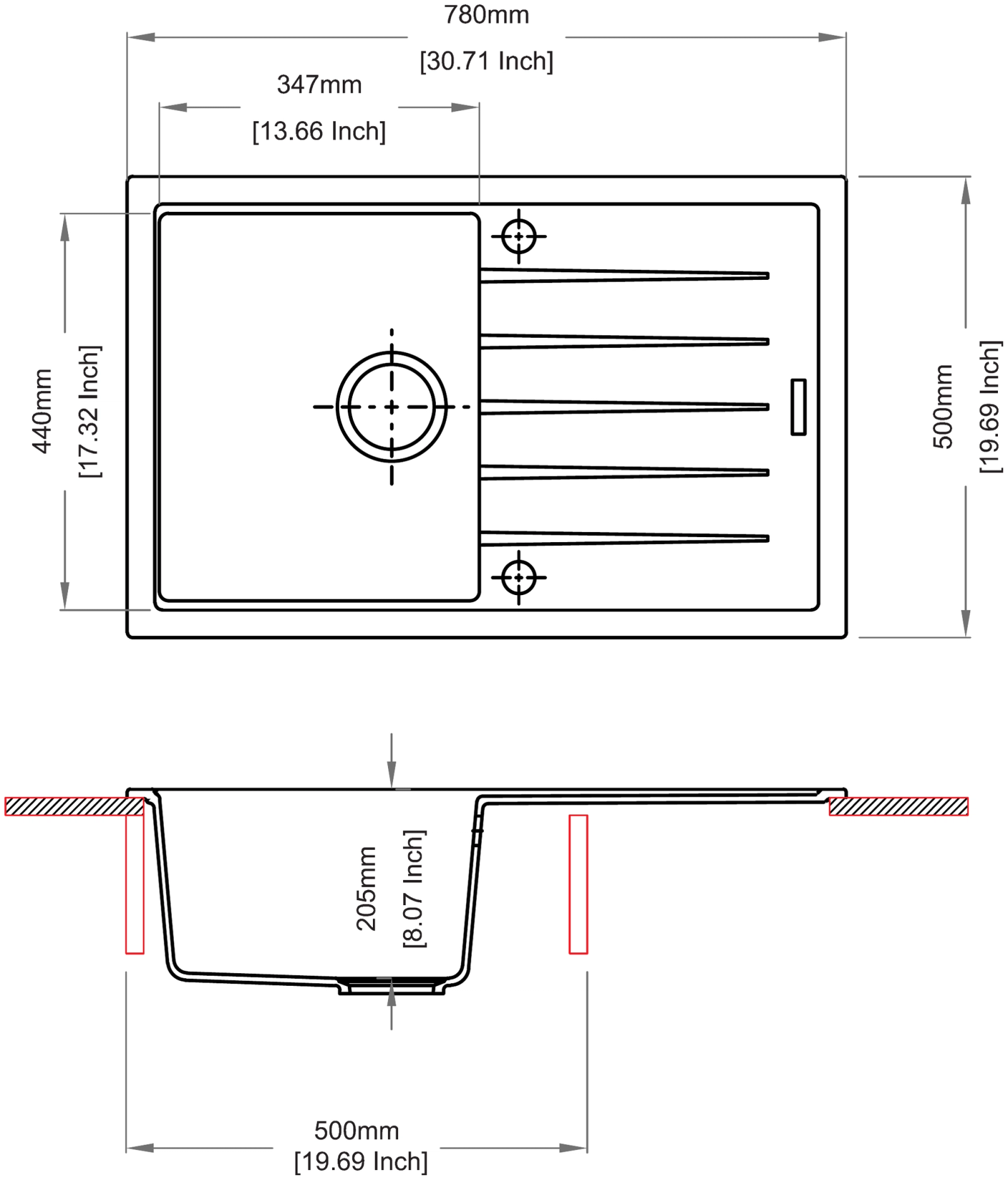 Vivaldi D 100 S technical drawing