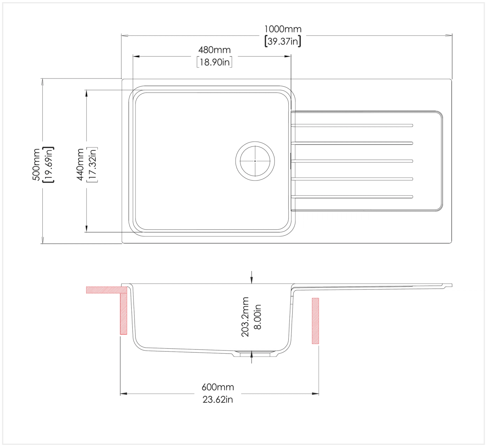 CX Serene D100L technical drawing