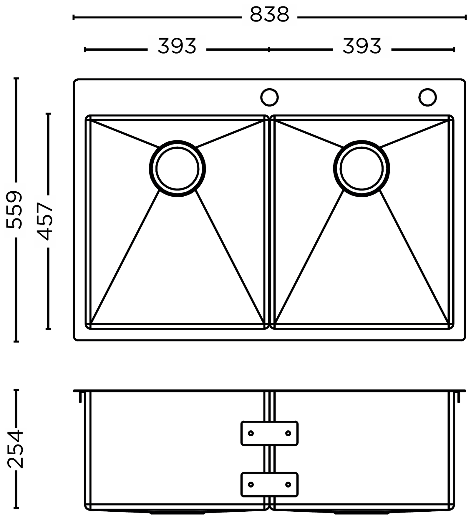 American Design ADB3322 technical drawing