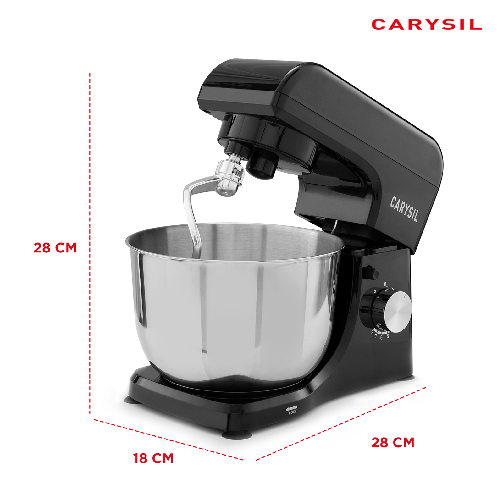 Carysil Stand Mixer technical drawing