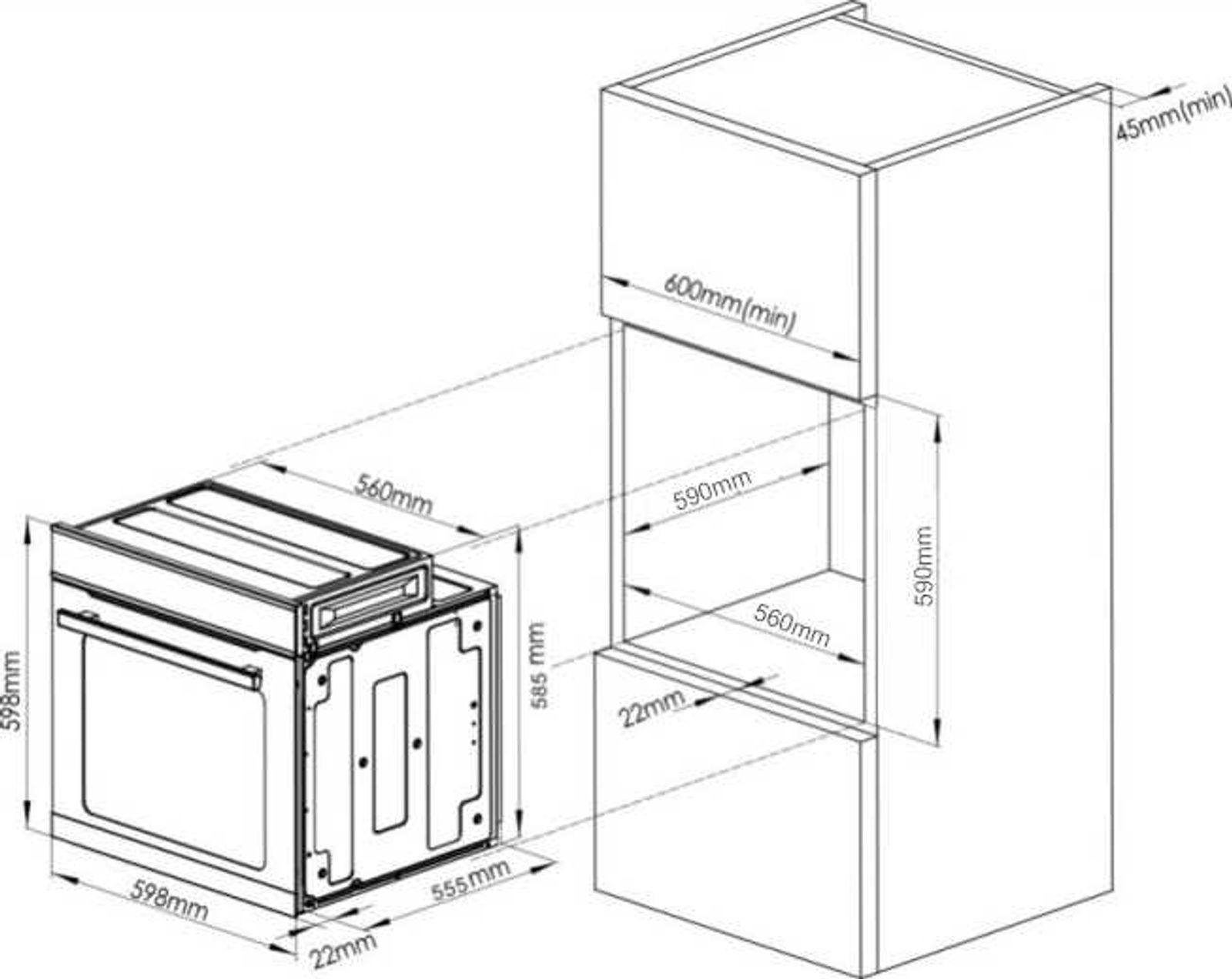 Smart Oven BIO -07 technical drawing