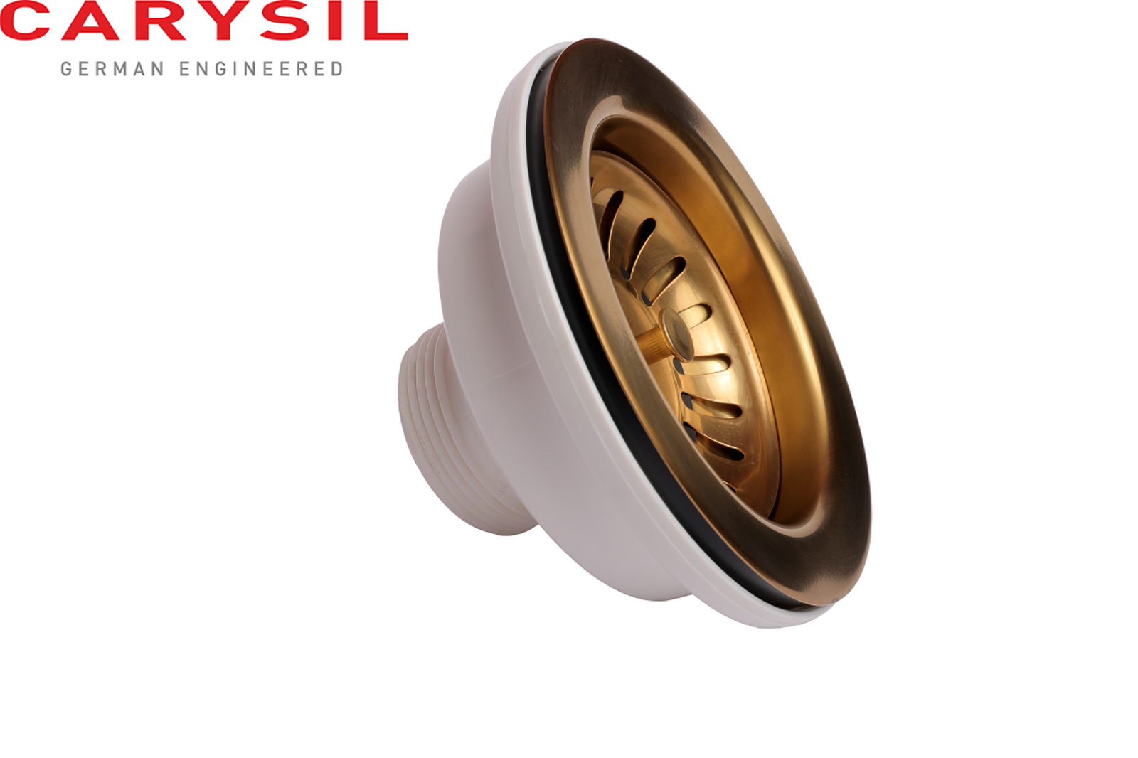 Carysil Round Waste Coupling for Kitchen Sink, Premium 304-grade Stainless Steel Coupling, Removable Waste Strainer for Kitchen Sink, Rust-Free, Corrosion-Resistant, Yellow Gold PVD Finish