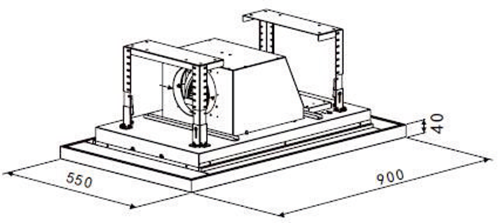 Bower Ceiling Hood Chimney technical drawing