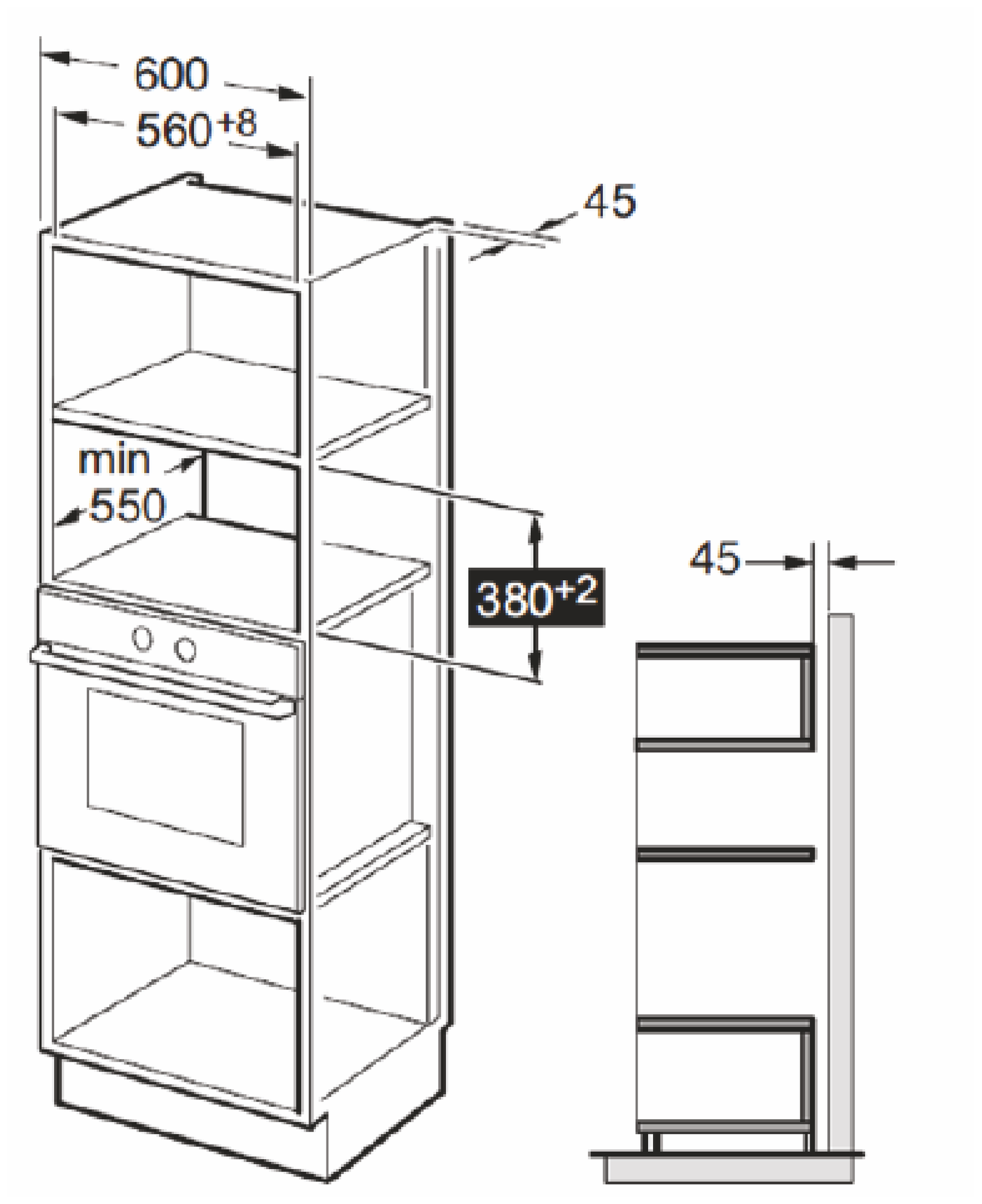 Rustic Classic Microwave technical drawing