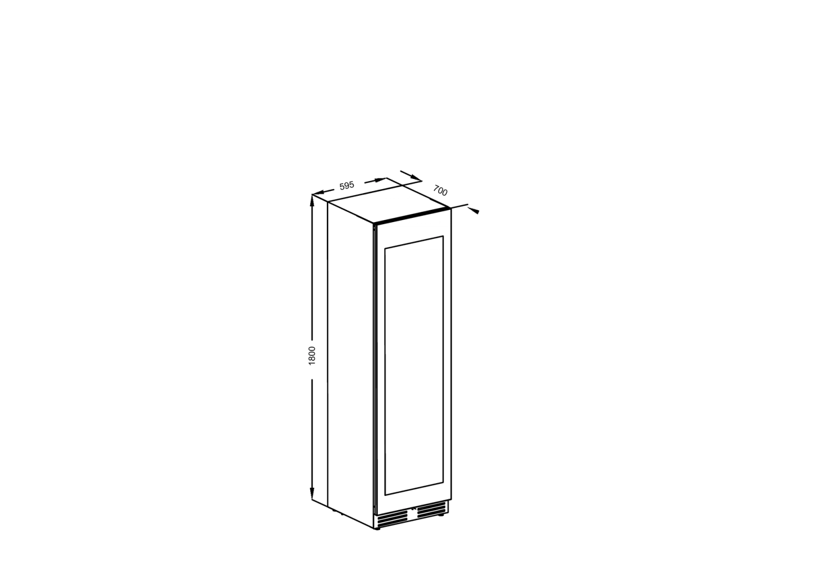 Wine Chiller – 165 Bottles technical drawing
