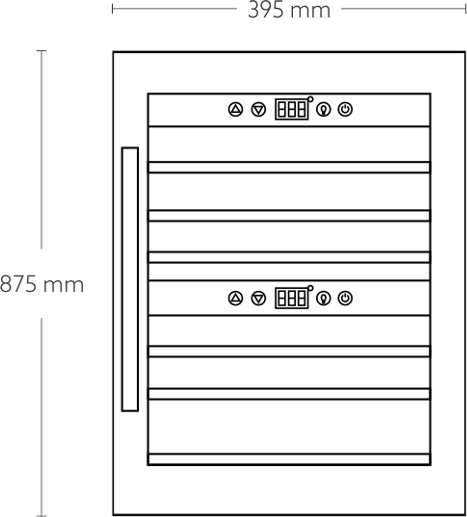 Free Standing Wine Chiller – 24 Bottles technical drawing