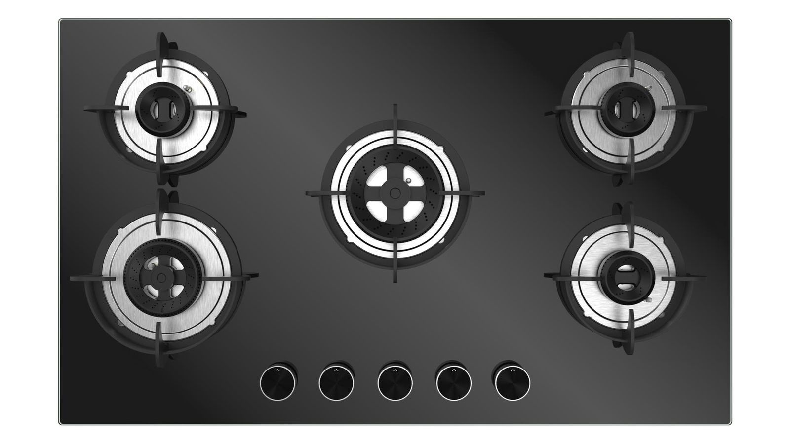Carysil Bravo 90cm Built-in Glass Hob, 5 Brass Burner