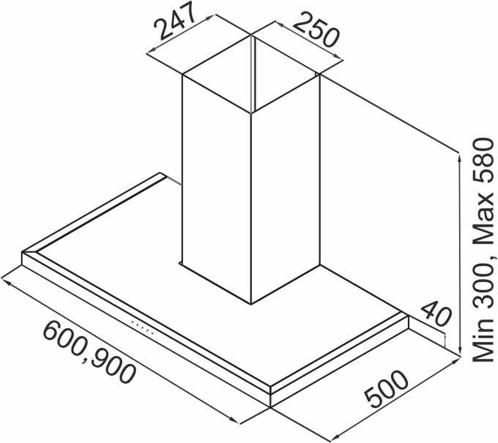 Smart Wall Mounted Chimney technical drawing