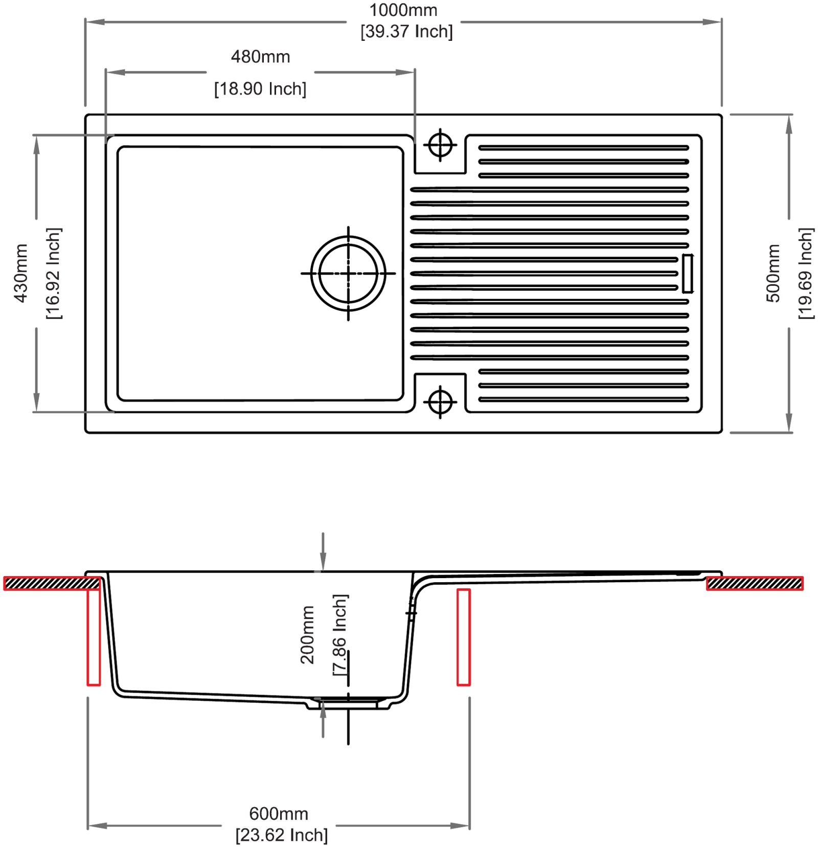 Rimo D100 L technical drawing