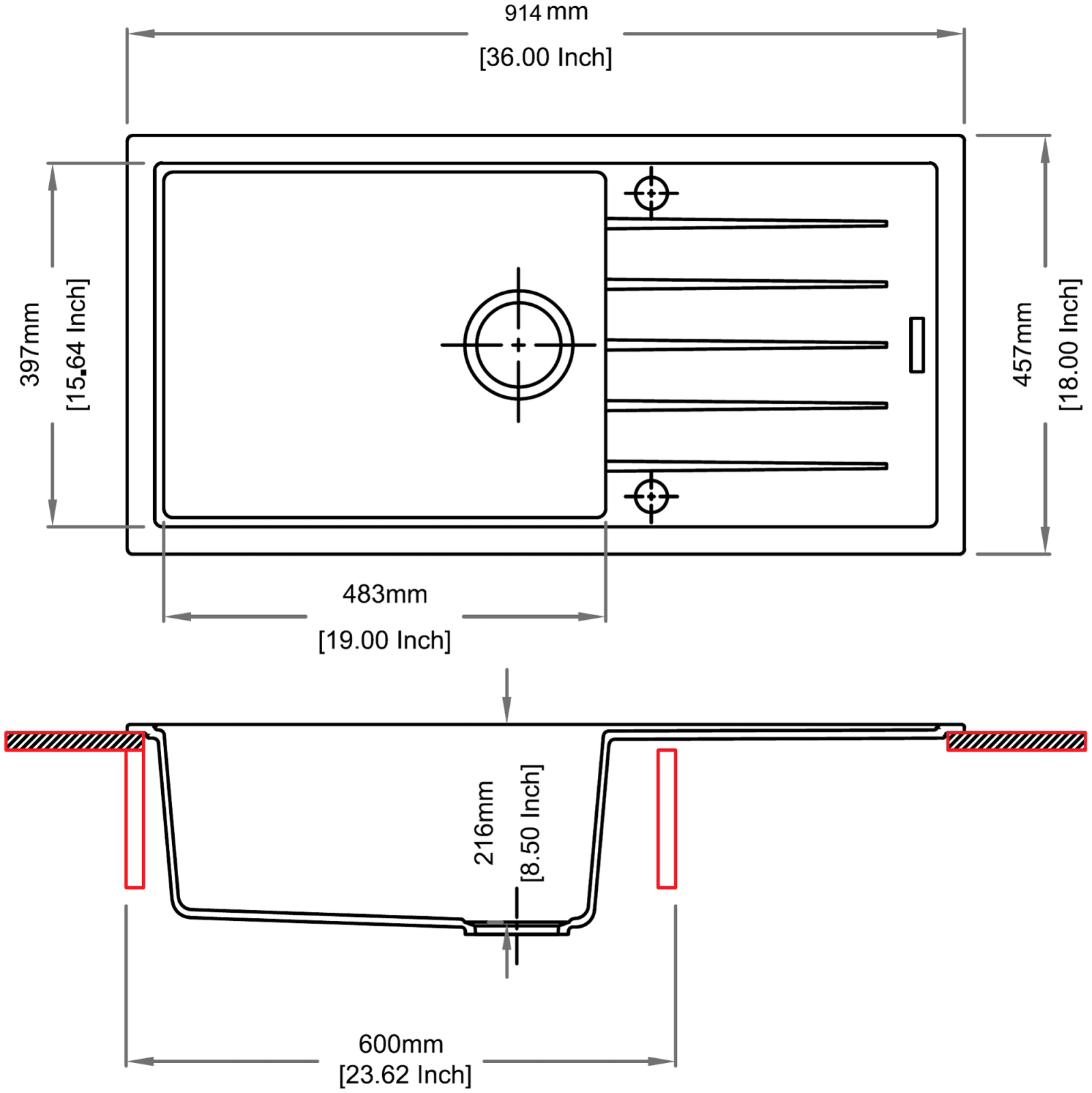 Vivaldi D 100 I technical drawing