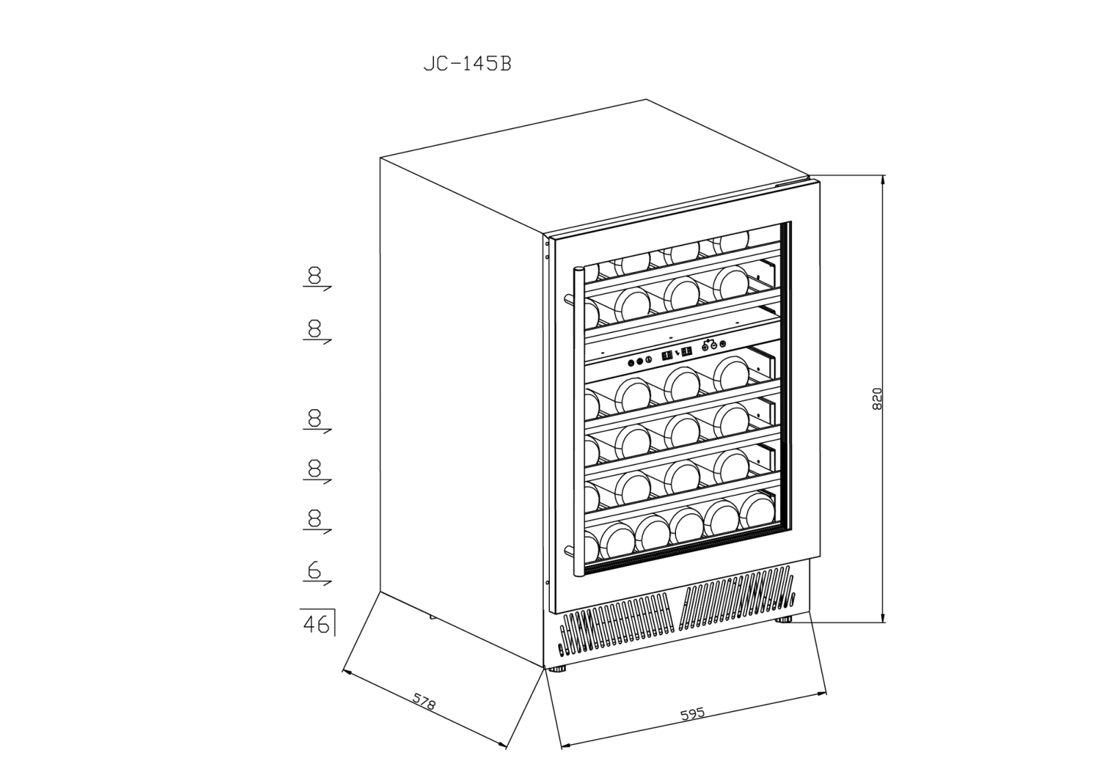 Wine Chiller – 46 Bottles technical drawing
