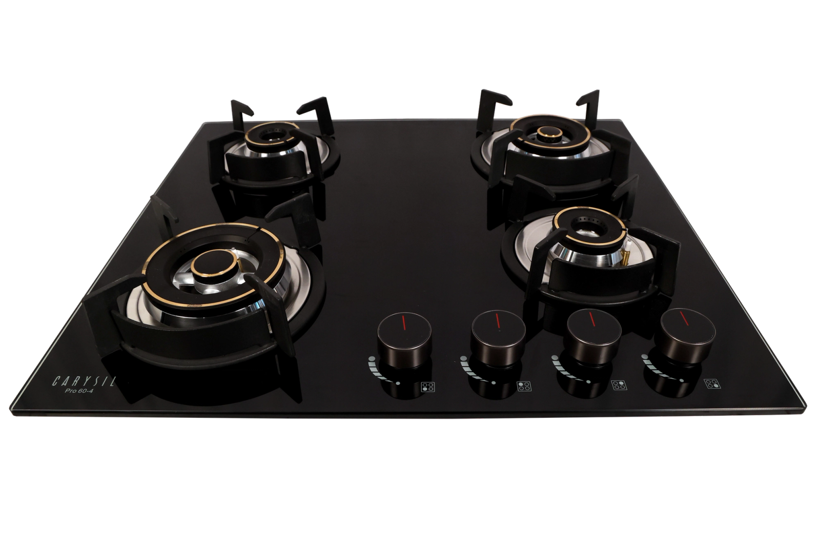 Carysil Pro 60cm Built-in Glass Hob, 4 Brass Burner
