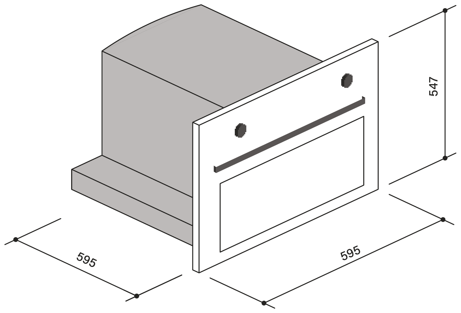 Linear Advance Oven 60 cm technical drawing