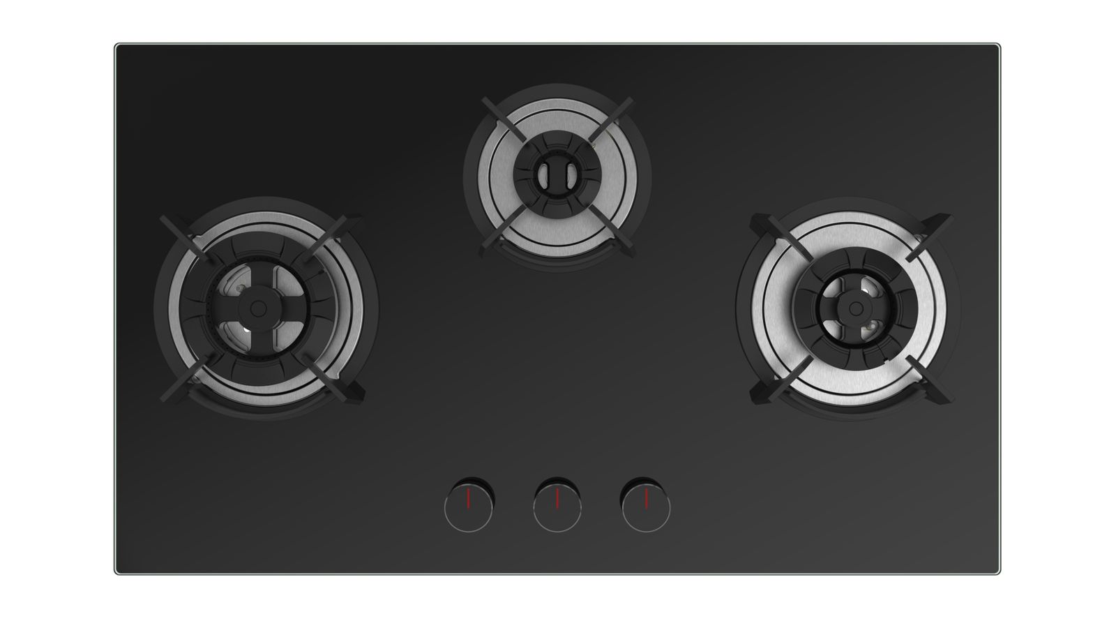 Carysil Pro 75cm Built-in Glass Hob, 3 Brass Burner