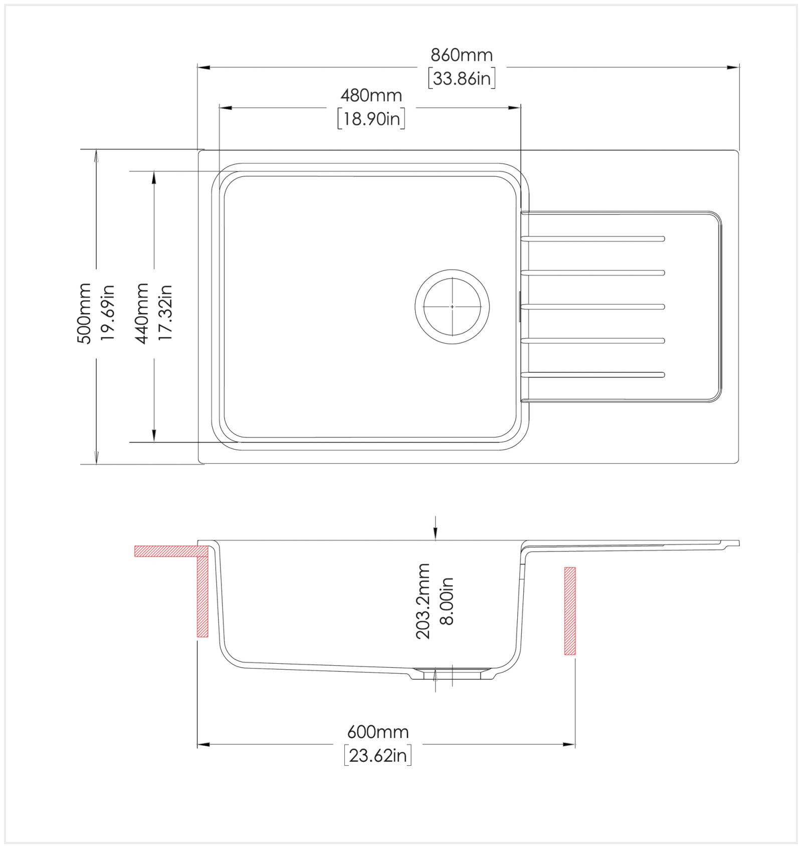 CX Serene D100B technical drawing