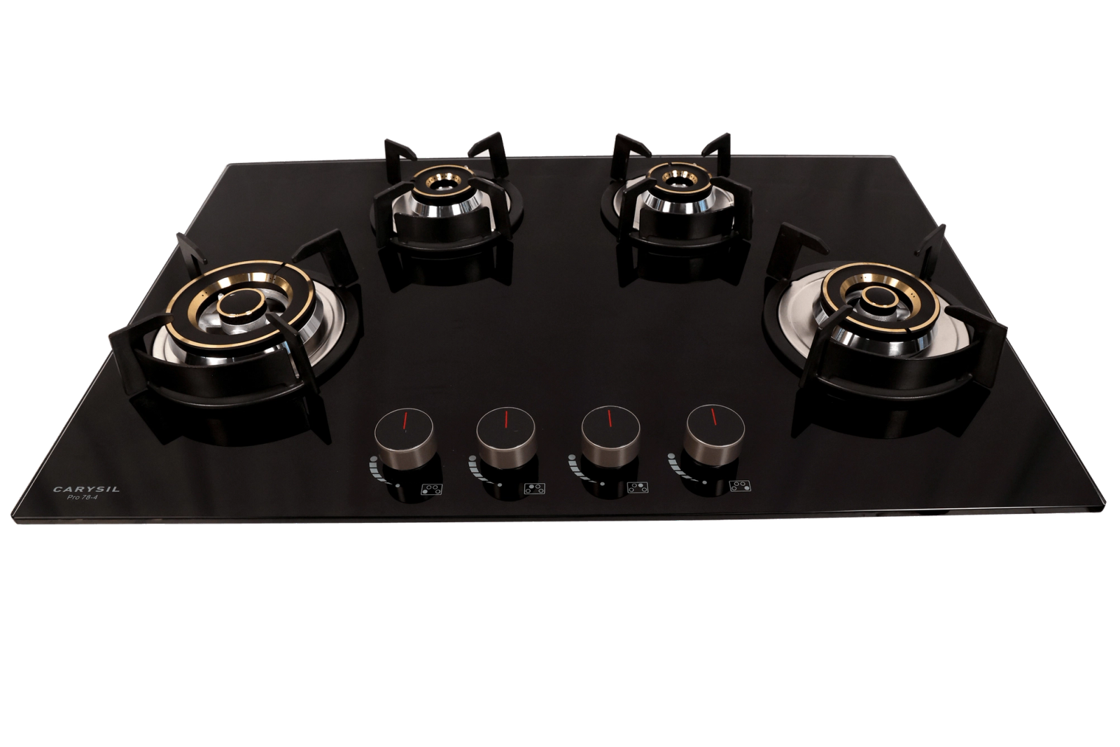 Carysil Pro 78cm Built-in Glass Hob, 4 Brass Burner