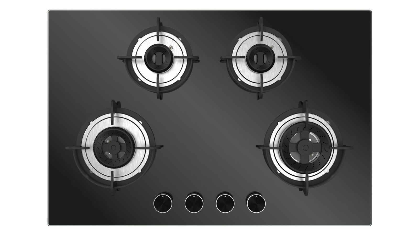 Carysil Bravo 78cm Built-in Glass Hob, 4 Brass Burner