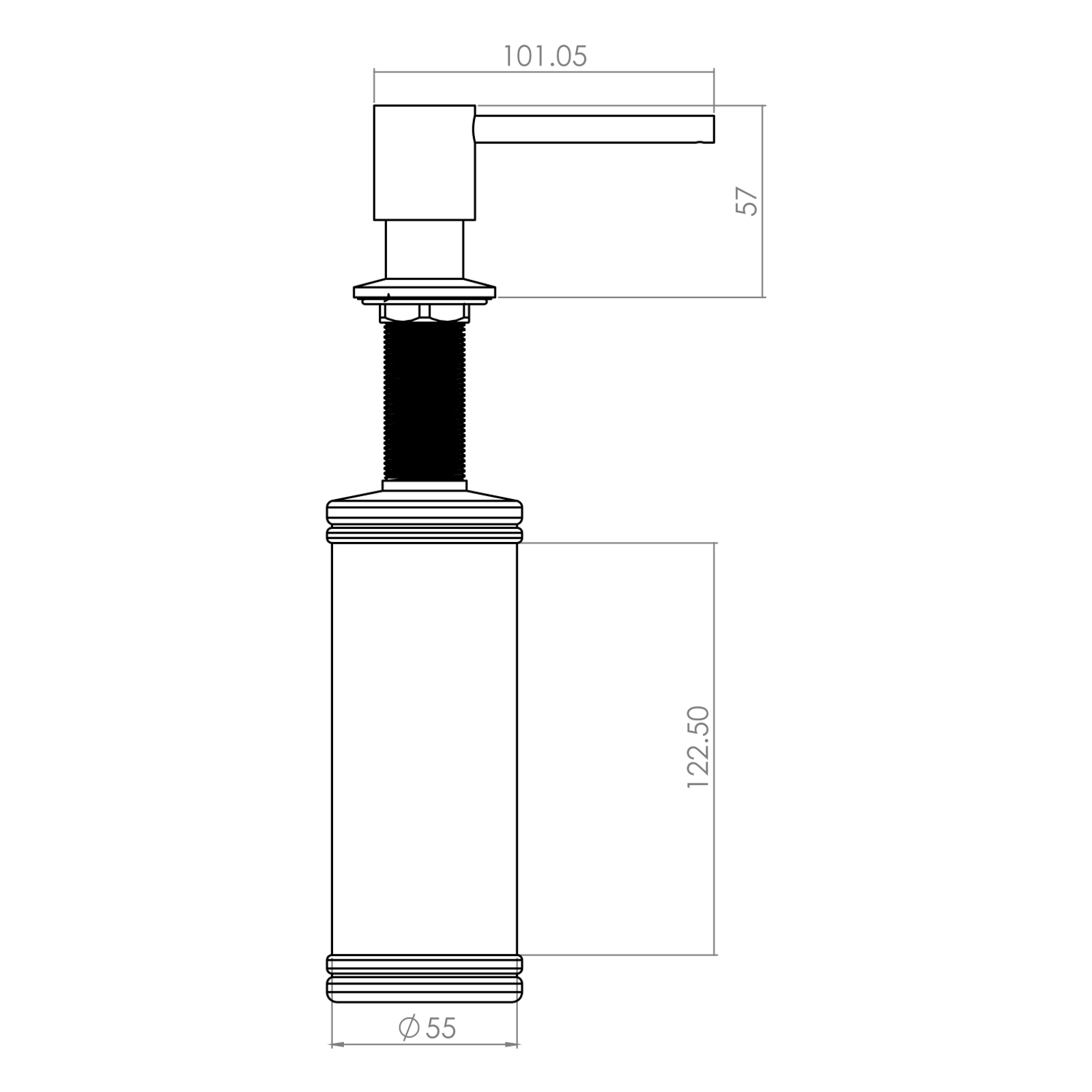 Soap Dispenser – Chrome technical drawing