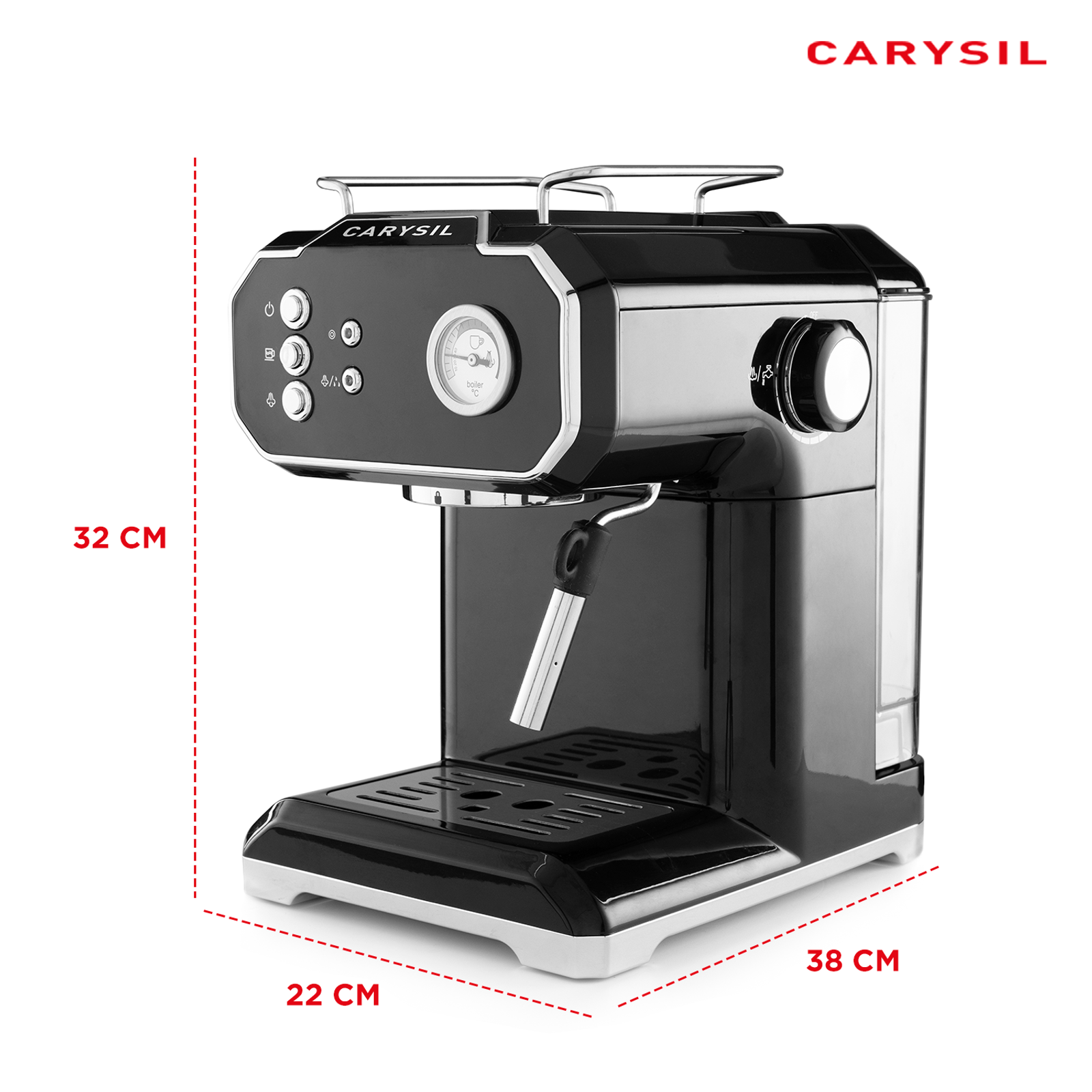 Carysil Espresso Coffee Maker technical drawing