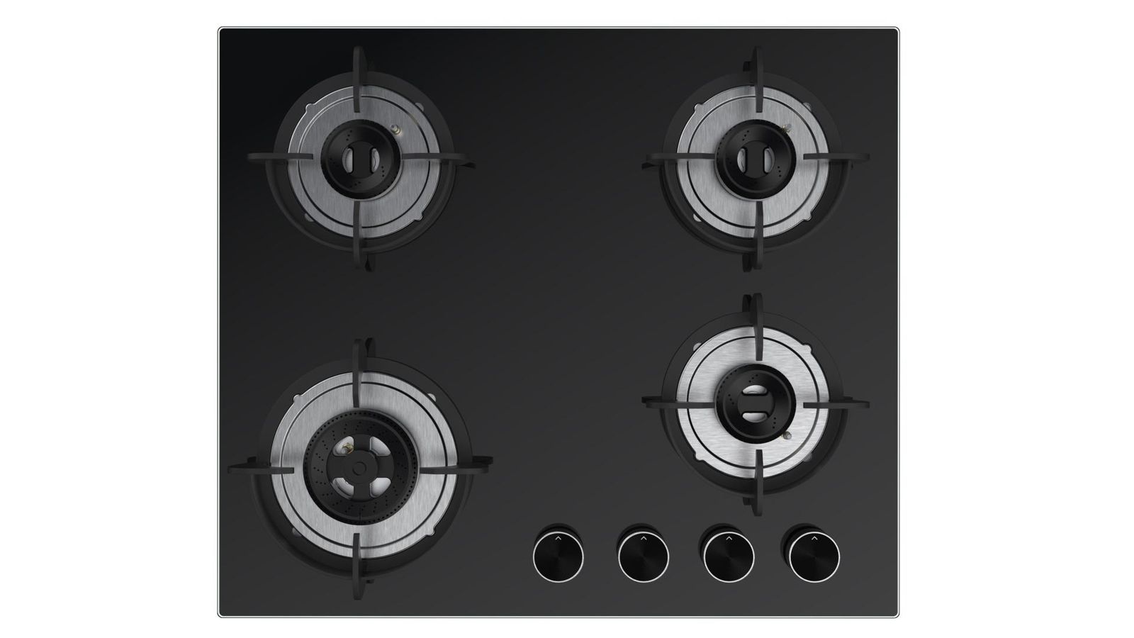 Carysil Bravo 60cm Built-in Glass Hob, 4 Brass Burner