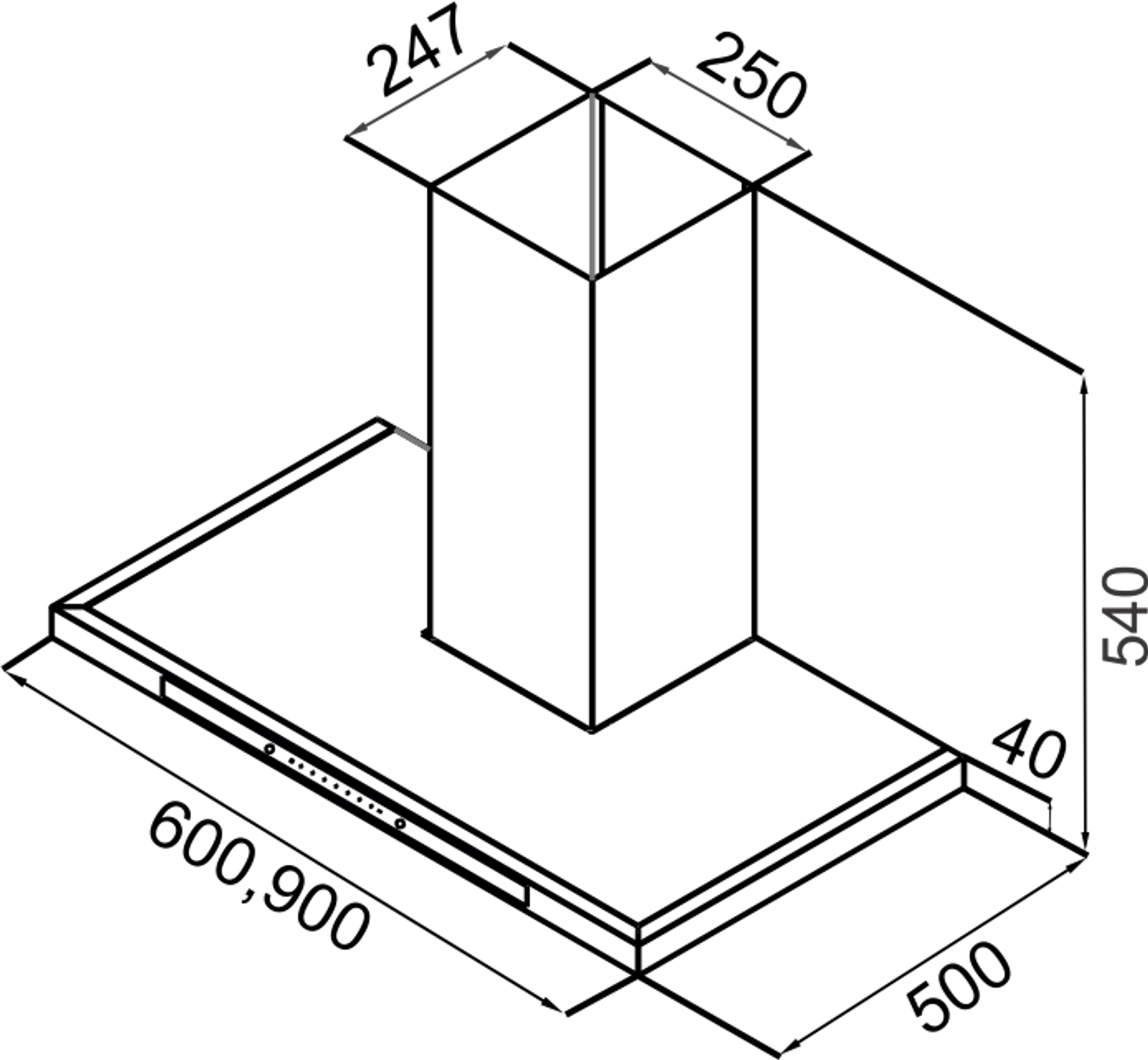 Carysil Moonwalk SS 60-CF technical drawing