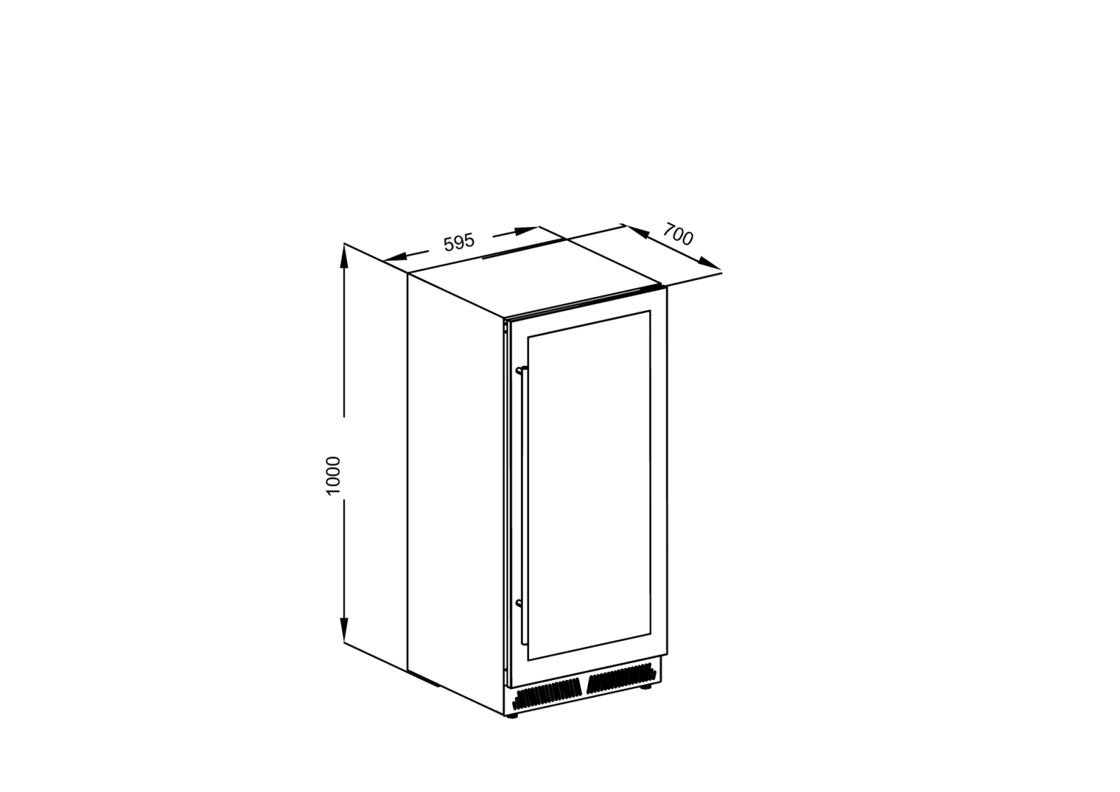 Wine Chiller – 77 Bottles technical drawing
