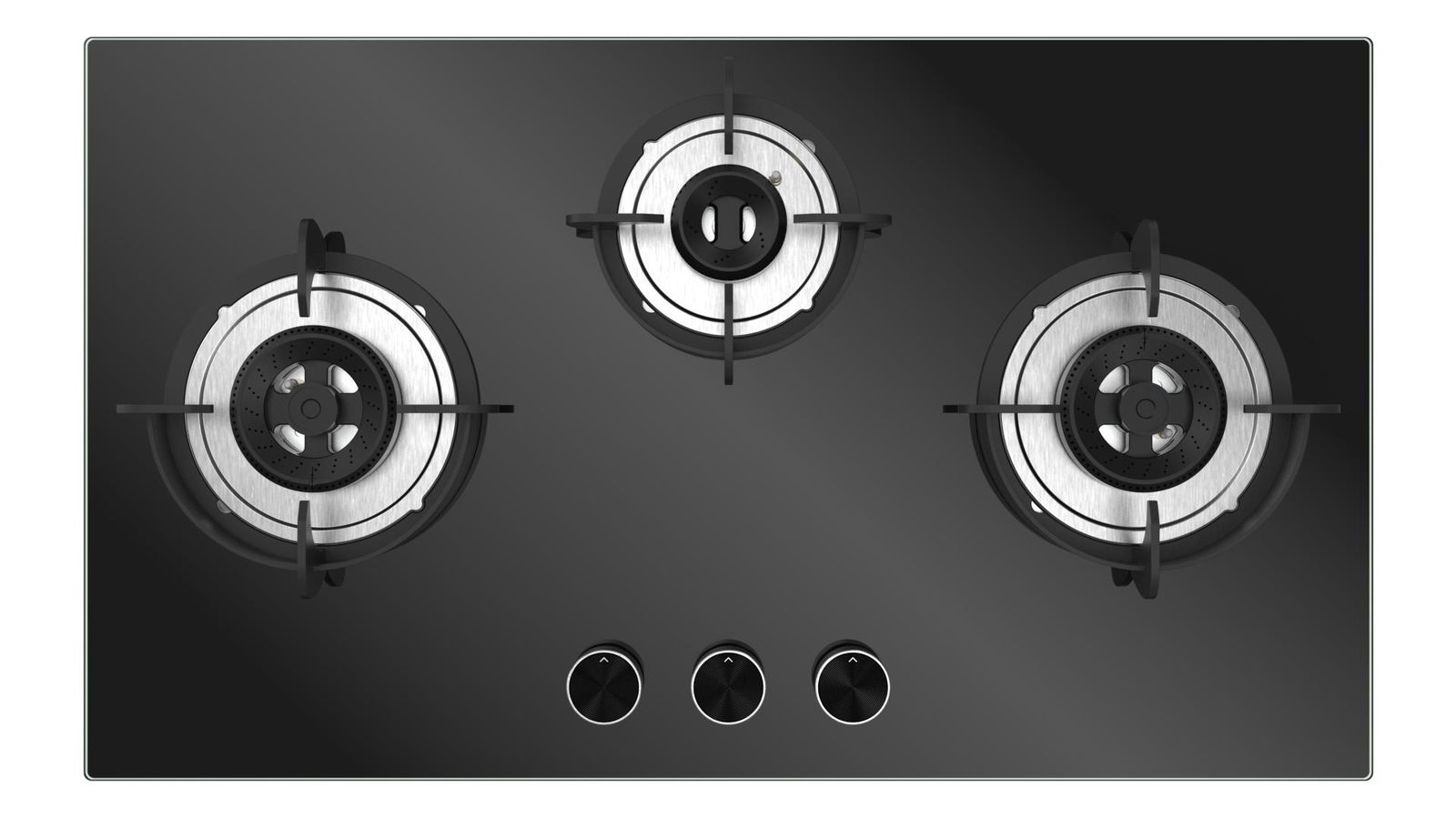 Carysil Bravo 78cm Built-in Glass Hob, 3 Brass Burner